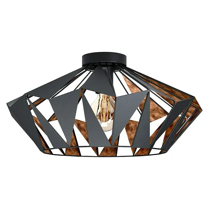 Eglo Deckenleuchte rund Carlton 6 - 60 W, Ø x H: 47 mm x 23,5 cm, E27 - Vorderansicht