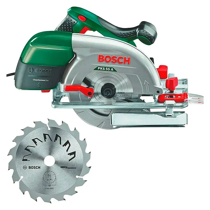 Bosch Ručna kružna pila PKS 55 A - 1.200 W, List pile: Ø 160 mm, Broj okretaja pri praznom hodu: 5.600 okr/min - Pogled s desne strane