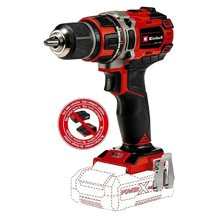 Einhell Power X-Change Akumulatorska bušilica/odvijač - Bez akumulatora, Broj okretaja pri praznom hodu: 500 okr/min - 1.800 okr/min - Dijagonalni pogled