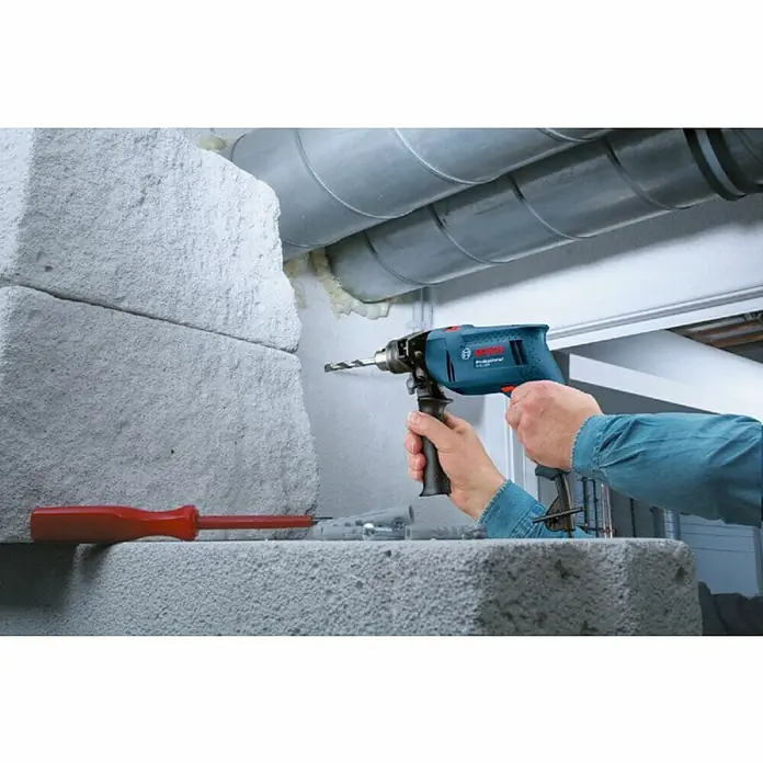 Bosch Professional Udarna bušilica GSB 1300 - 550 W, Broj okretaja pri praznom hodu: 0 okr/min - 2.800 okr/min - Proizvod u upotrebi