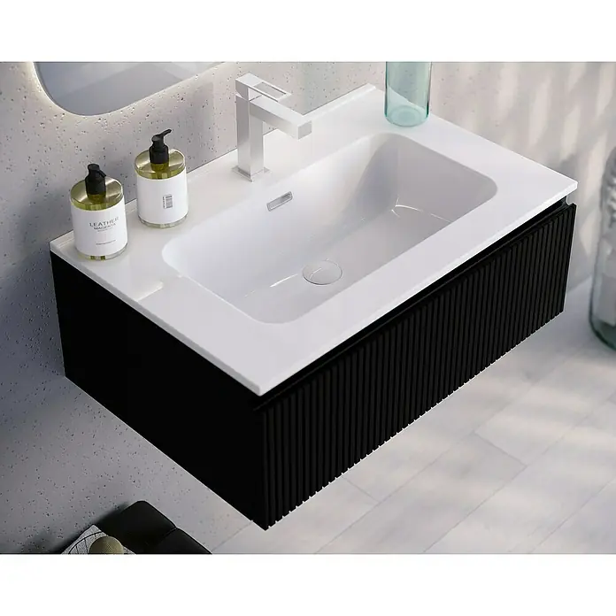Lavabo Spectra - 71 x 46 cm, Orificios para grifo: Medio, Con desbordamiento, Blanco - Foto ambiente