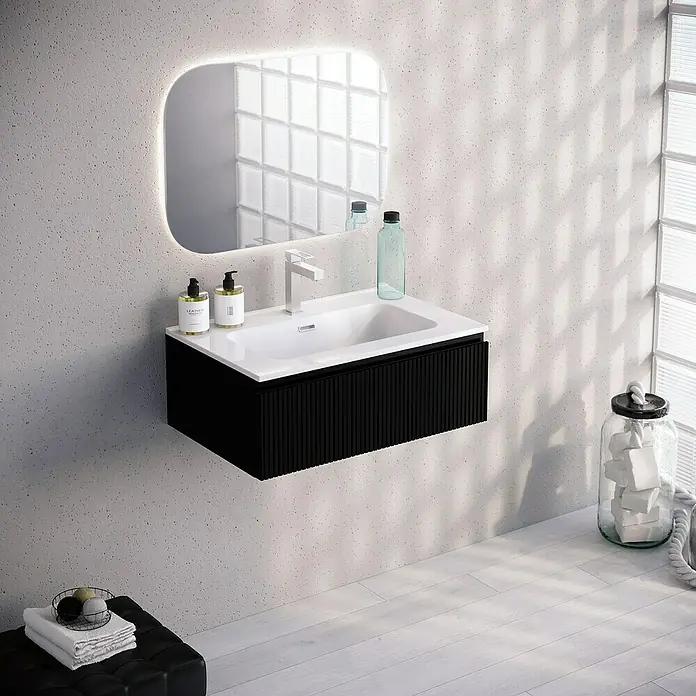 Lavabo Spectra - 71 x 46 cm, Orificios para grifo: Medio, Con desbordamiento, Blanco - Foto ambiente
