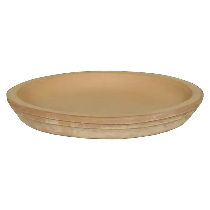 Blumentopf-Untersetzer Parma - Durchmesser: 30 cm, Beton, Choco - Vorderansicht