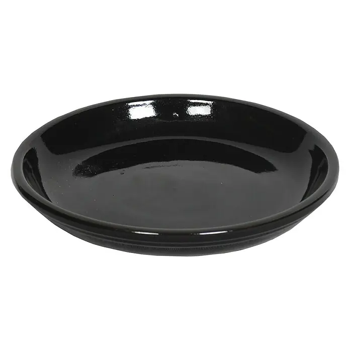 Blumentopf-Untersetzer Venezia - Max. Außendurchmesser: 41 cm, Keramik, Schwarz - Vorderansicht