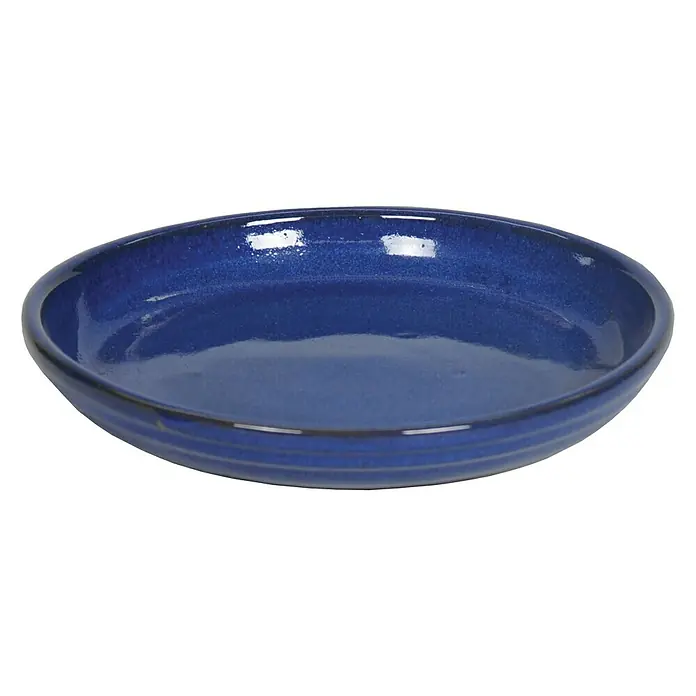 Blumentopf-Untersetzer Venezia - Max. Außendurchmesser: 25 cm, Keramik, Blau - Vorderansicht