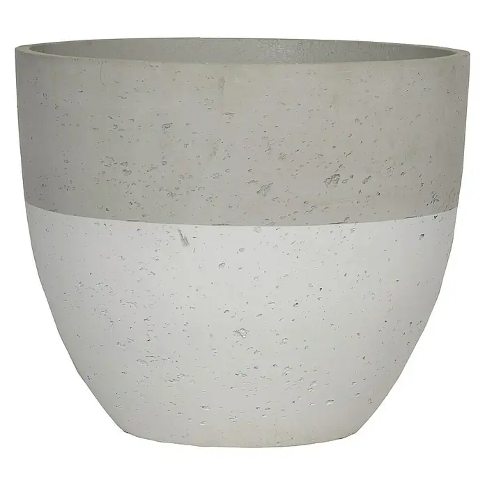 Pflanztopf Reggio - Außenmaß (Ø x H): 35 x 29 cm, Beton, Cremeweiß - Vorderansicht