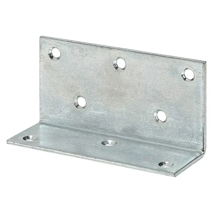 Stabilit Breitwinkel verzinkt, 115 mm - L x B: 115 x 60 mm, Silber, Stahl - Diagonale Ansicht