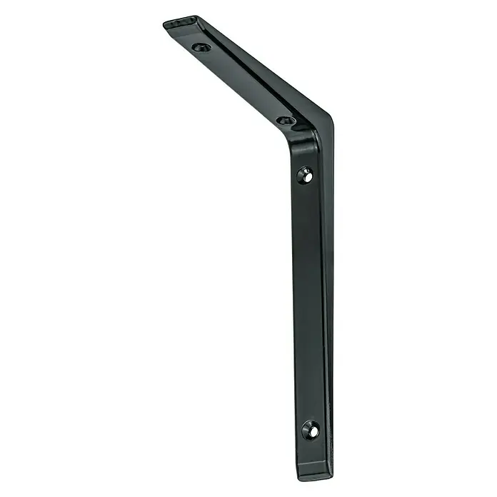 Stabilit Escuadra de estantería - L x An x Al: 100 x 20 x 150 mm, Carga soportada: 75 kg, Negro - Vista angular