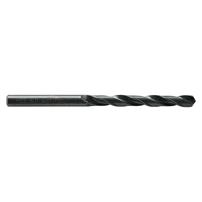 Wolfcraft Metallbohrer rollgewalzt - Länge: 93 mm, Durchmesser: 6 mm, 1 Stk. - Rechte Seitenansicht