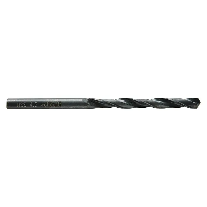 Wolfcraft Metallbohrer rollgewalzt - Länge: 80 mm, Durchmesser: 4,5 mm, 1 Stk. - Rechte Seitenansicht