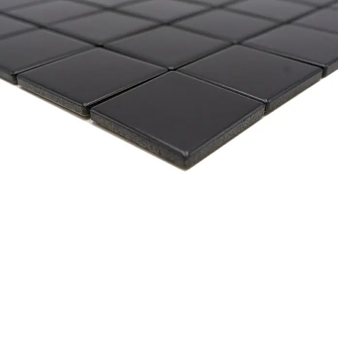Mosaikfliese Quadrat Uni CD 192 - 29,8 x 29,8 cm, Schwarz, Matt - Detailaufnahme