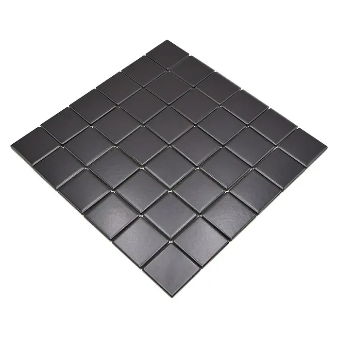 Mosaikfliese Quadrat Uni CD 192 - 29,8 x 29,8 cm, Schwarz, Matt - Diagonale Ansicht