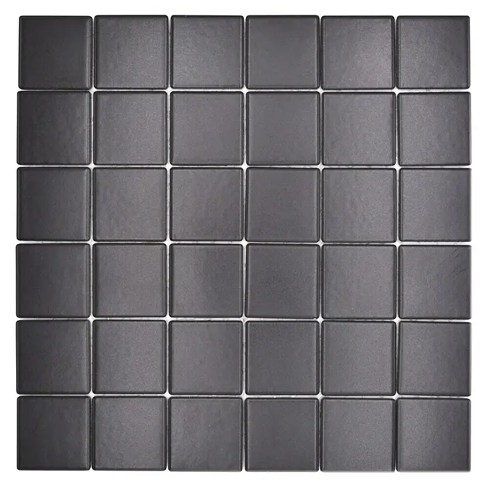 Mosaikfliese Quadrat Uni CD 192 - 29,8 x 29,8 cm, Schwarz, Matt - Draufsicht