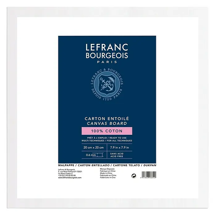 Lefranc & Bourgeois Schildersdoek Louvre - 20 x 20 cm, 280 g/m² - Vooraanzicht