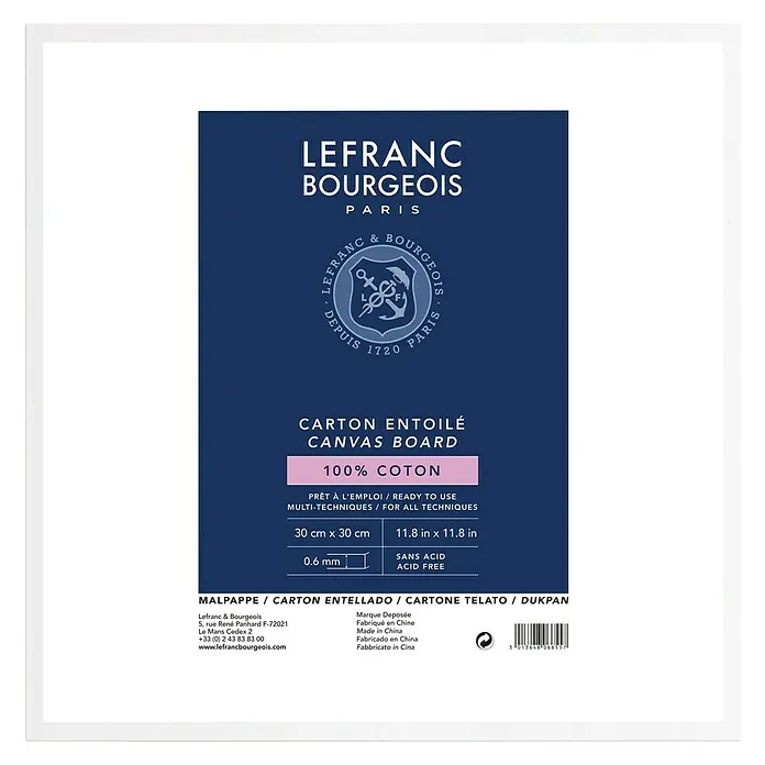 Lefranc & Bourgeois Schildersdoek Louvre - 30 x 30 cm, 280 g/m² - Vooraanzicht