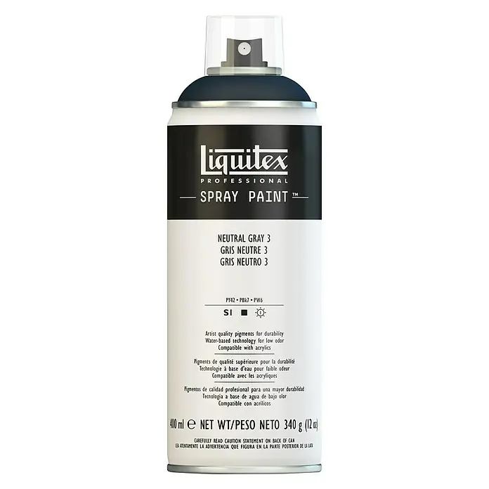 Liquitex Professional Farbspray - Neutralgrau 3, 400 ml - Vorderansicht