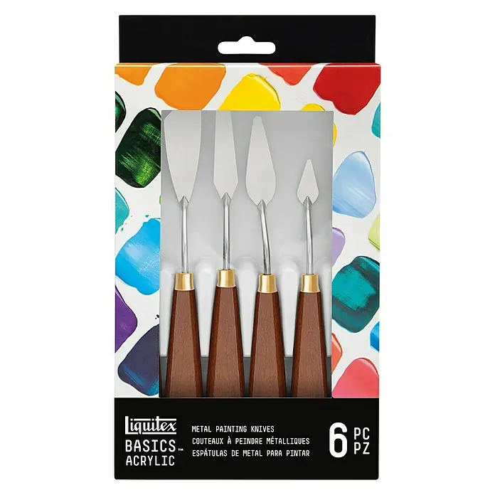Liquitex Basics Malmesser-Set - 6 -tlg., Metall - Vorderansicht