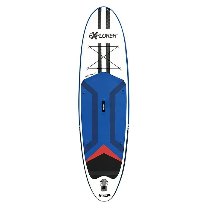 Explorer SUP-Board-Set Stream 10.2 - L x B x H: 310 x 85 x 15 cm, Nutzlast: 160 kg, Aufblasbar, Blau/Weiß - Draufsicht
