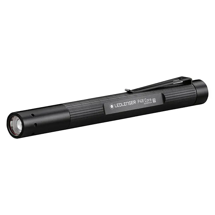 Ledlenser LED-Taschenlampe P4R Core - Akkubetrieben, Schwarz, 15 lm - 200 lm - Diagonale Ansicht