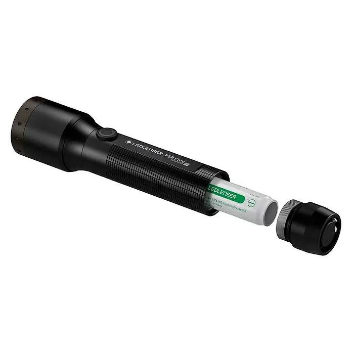 Ledlenser LED-Taschenlampe P5R Core - Akkubetrieben, Schwarz, 15 lm - 500 lm - Diagonale Ansicht