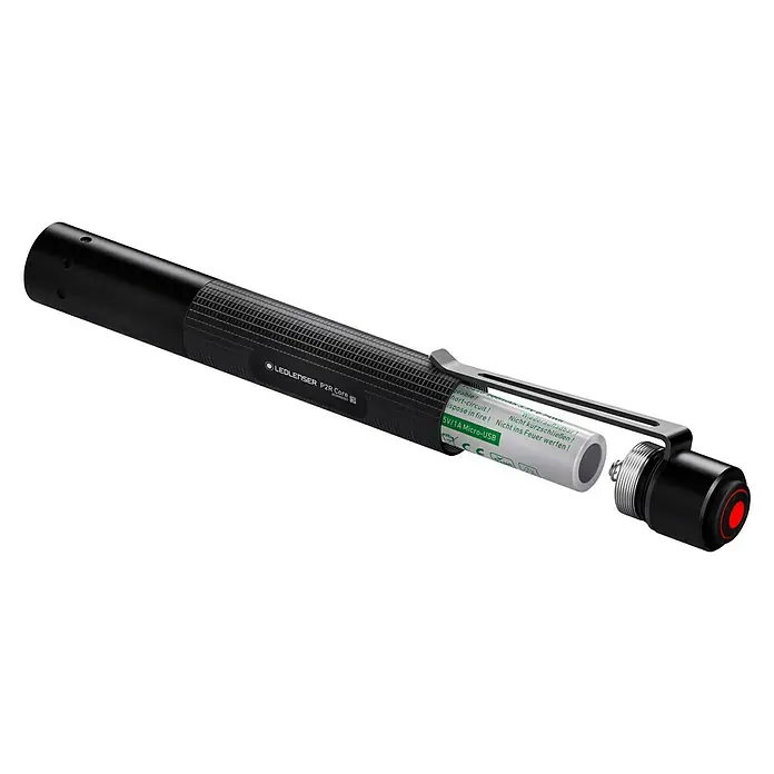 Ledlenser LED-Taschenlampe P2R Core - Akkubetrieben, Schwarz, 15 lm - 120 lm - Diagonale Ansicht