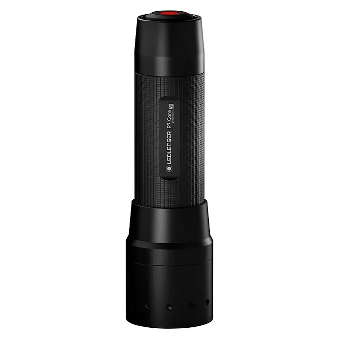 Ledlenser LED-Taschenlampe P7 Core - Batteriebetrieben, Schwarz, 40 lm - 450 lm - Vorderansicht