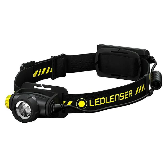 Ledlenser Stirnlampe H5R Work - LED, Akkubetrieben, Schwarz, 15 lm - 500 lm - Diagonale Ansicht