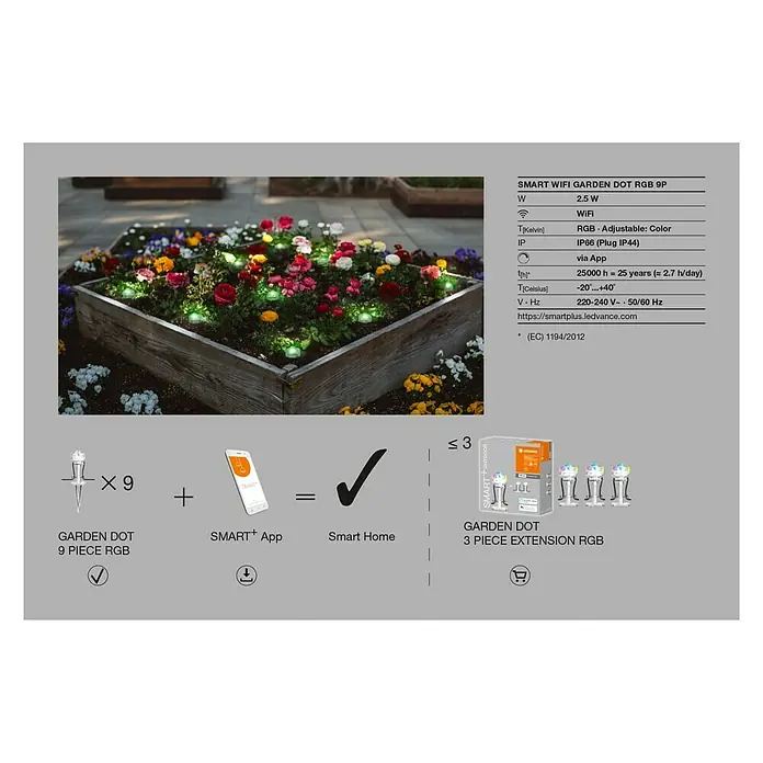 Ledvance Smart+ LED-Außenstrahler Gartenspot Mini RGBW 9 - 7,5 W, IP65 - Rückansicht