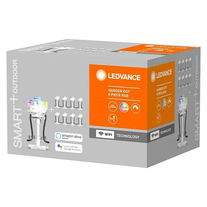 Ledvance Smart+ LED-Außenstrahler Gartenspot Mini RGBW 9 - 7,5 W, IP65 - Diagonale Ansicht