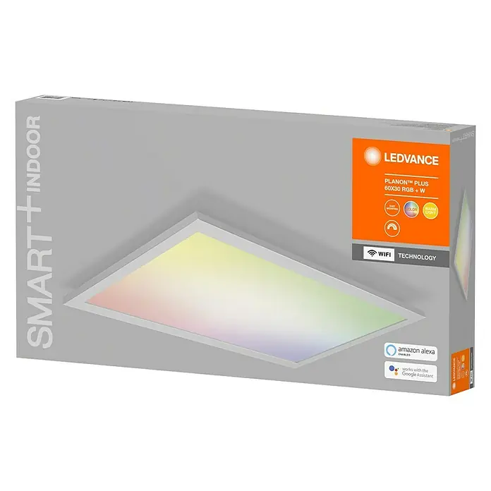 Ledvance Smart+ WiFi LED-Panel Planon Plus RGBW 60x30 - L x B x H: 595 x 300 x 56 mm, Weiß, RGBW - Diagonale Ansicht