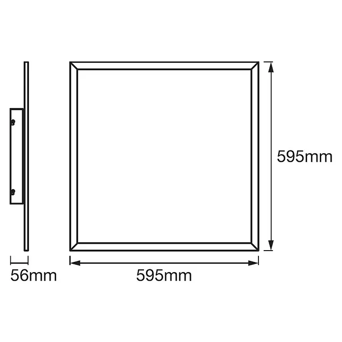 Ledvance Smart+ WiFi LED-Panel Planon Plus TW 60x60 - 36 W, L x B x H: 595 x 595 x 56 mm, Weiß - Skizze