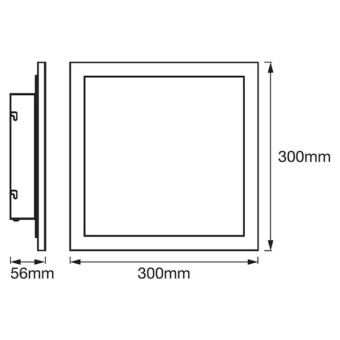 Ledvance Smart+ LED-Panel Planon Plus RGBW 30x30 - L x B x H: 30 x 30 x 5,6 cm, Weiß, RGBW - Skizze