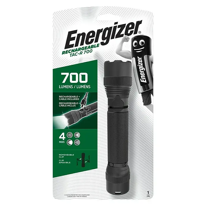 Energizer Linterna de mano LED táctica recargable - 700 lm, Metal - Vista frontal