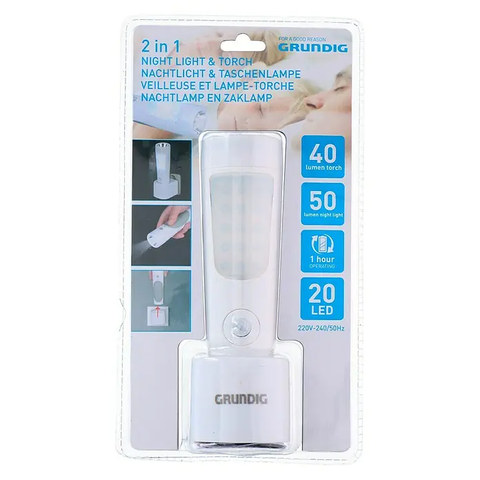 Luz de noche LED con sensor - Blanco, 6 x 10 x 17 cm - Vista frontal