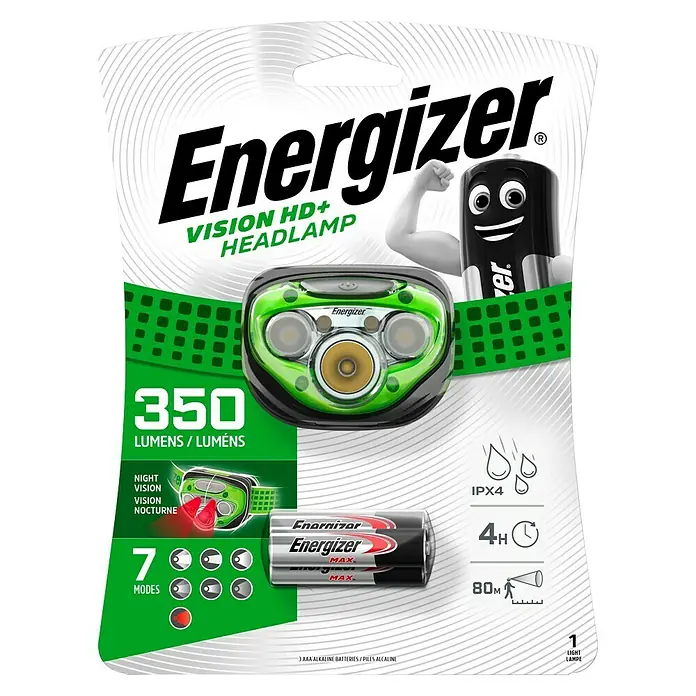 Energizer Linterna frontal LED - 225 lm, Plástico, 7 h - Vista frontal