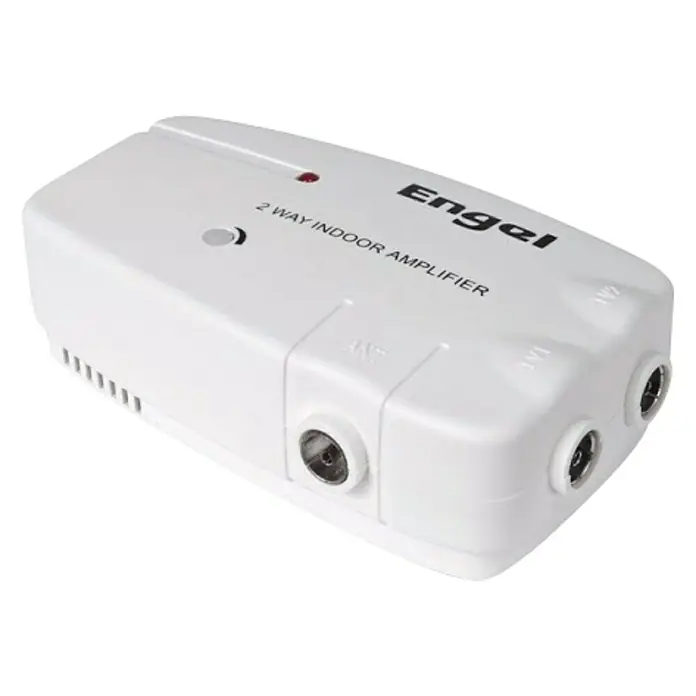 Amplificador de conexión doméstico de antena de TV - Blanco, 2 x conector F - Vista angular