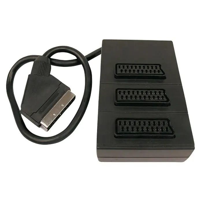 Cable de euroconector - Negro, Largo: 1,5 m - Vista descendente