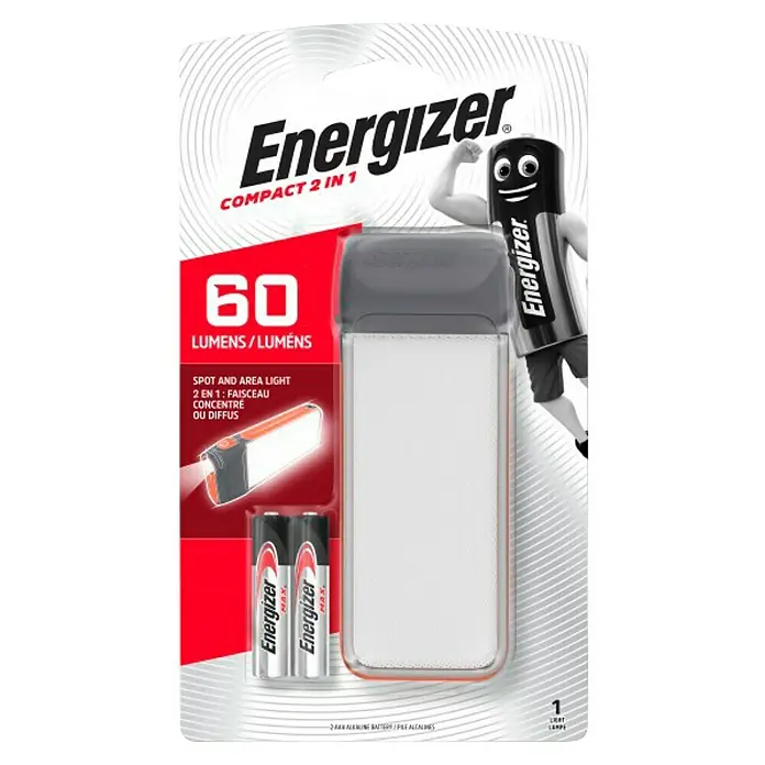 Energizer Linterna de mano LED y luz de área - 60 lm, Plástico, Autonomía estimada: 15 h - Vista frontal
