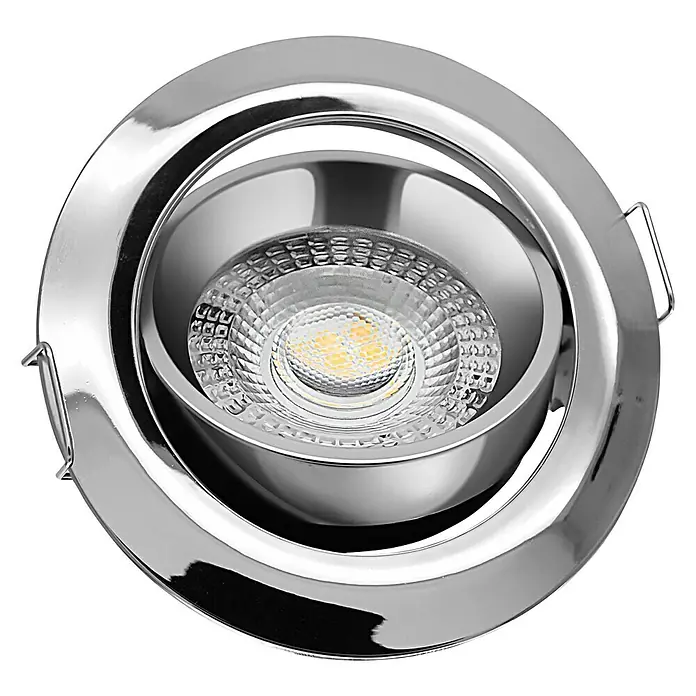 Alverlamp Foco empotrable Pack 3 - 7 W, Ø x Al: 82 x 30 mm, Cromo, Blanco frío - Vista frontal