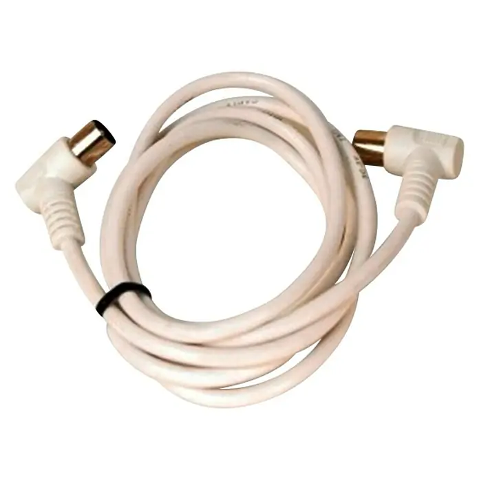 Cable coaxial antena prolongador - Largo: 1,5 m, Blanco - Vista descendente