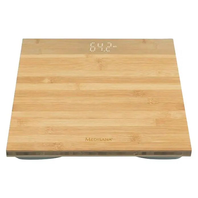 Osobne vage Medisana PS 440 - Digital, Step-on aktiviranje, Bambus, Opteretivost: 180 kg - Dijagonalni pogled