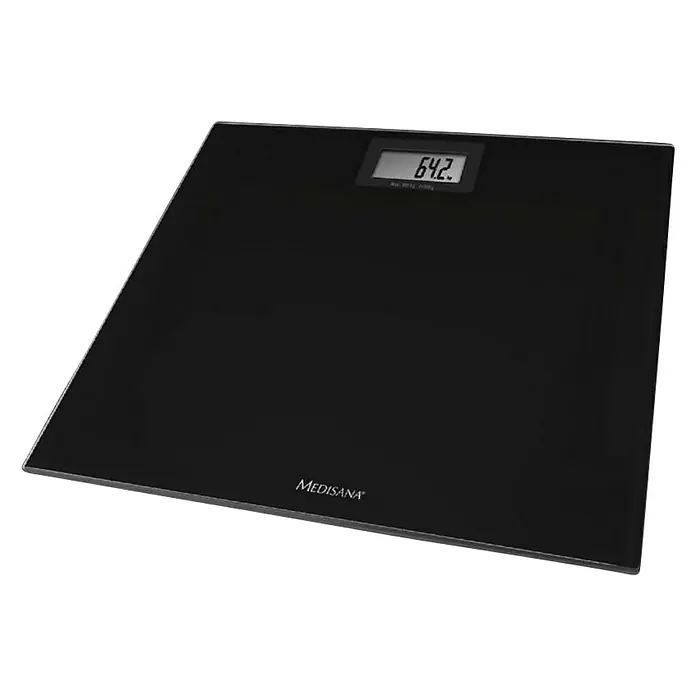 Osobne vage Medisana PS 402 - Digital, Crne boje, Opteretivost: 150 kg - Dijagonalni pogled