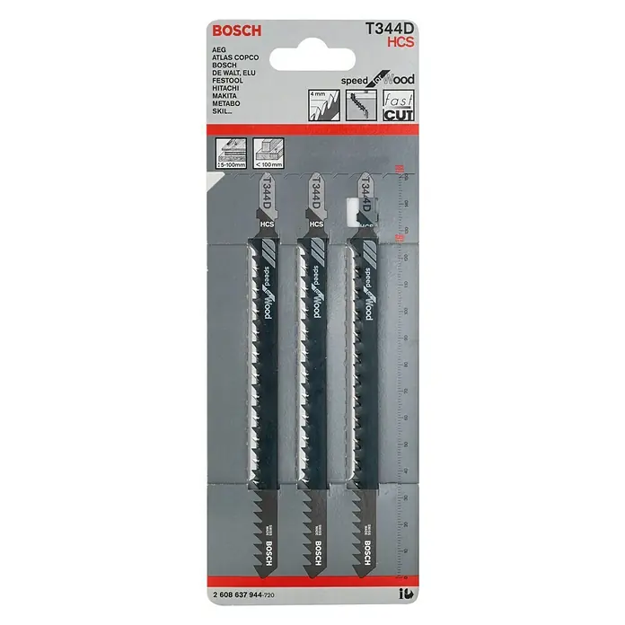 Bosch Stichsägeblatt T334D - Spanplatten, 3 -tlg. - Vorderansicht