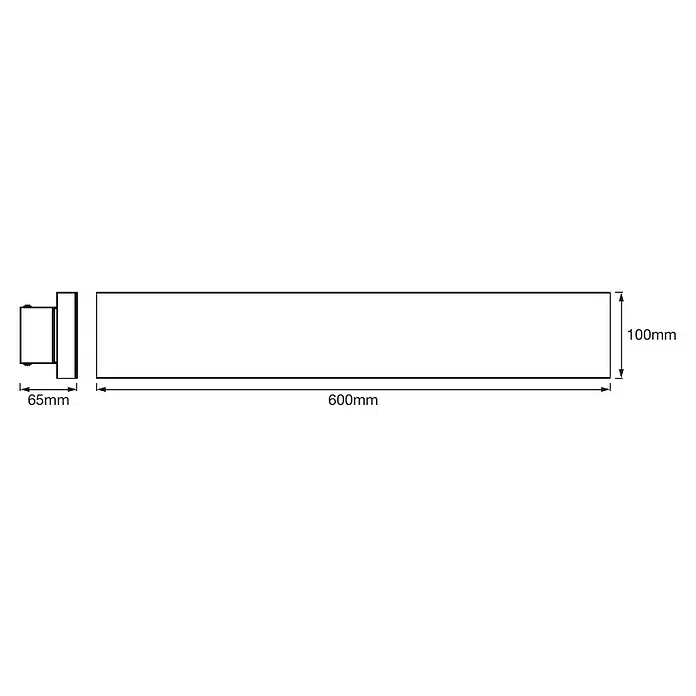 Ledvance Smart+ WiFi LED-Panel Framelesspanel CCT 60x10 - 28 W, L x B x H: 600 x 100 x 65 mm, Weiß - Skizze
