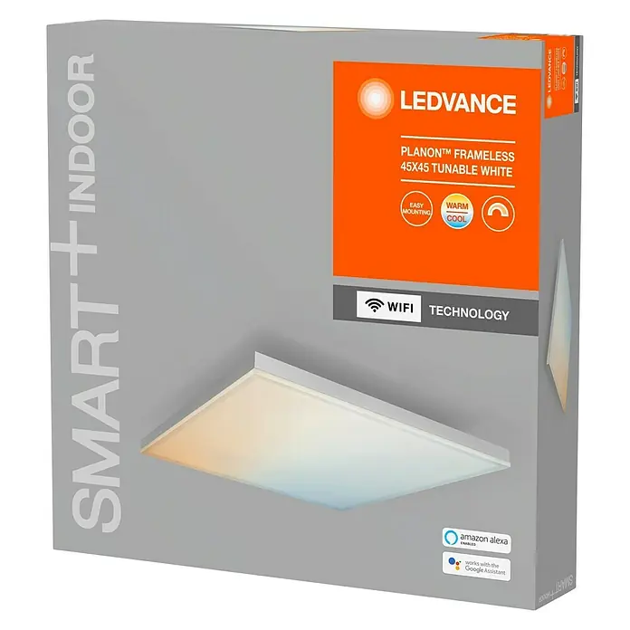 Ledvance Smart+ WiFi LED-Panel Framelesspanel CCT 40x40 - 28 W, L x B x H: 450 x 450 x 69 mm, Weiß - Vorderansicht