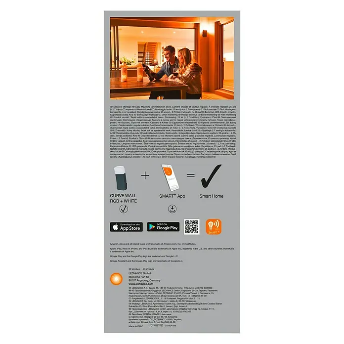 Ledvance Smart+ Smart-LED Leuchtmittel Curve Up RGBW Grau -  - Rückansicht