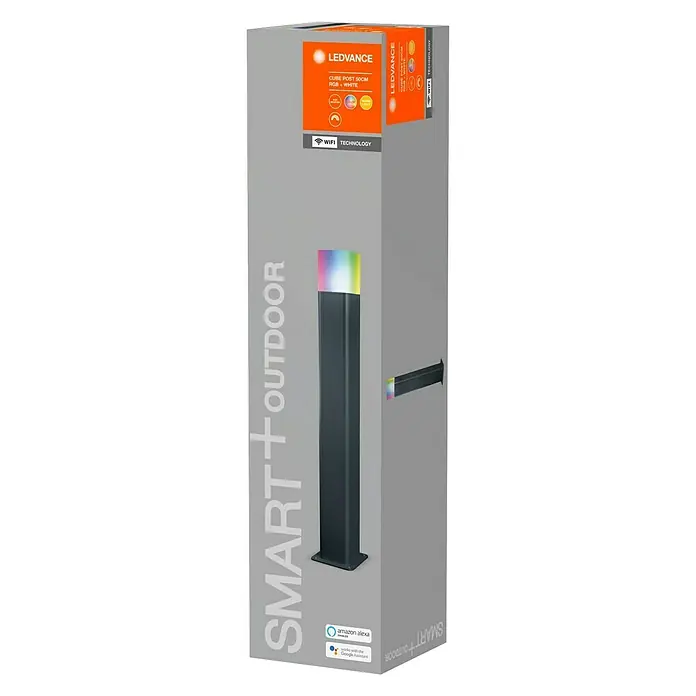 Ledvance Smart+ LED-Gartenspot Cube 50cm RGBW - L x B x H: 120 x 120 x 500 mm - Diagonale Ansicht