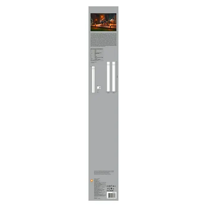 Ledvance Smart+ LED-Gartenspot Cube RGBW - L x B x H: 120 x 120 x 800 mm - Rückansicht