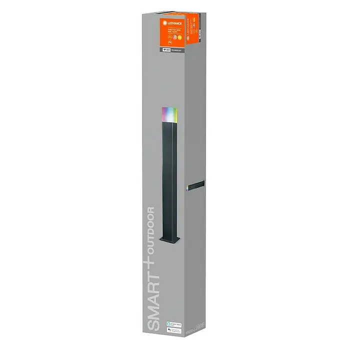Ledvance Smart+ LED-Gartenspot Cube RGBW - L x B x H: 120 x 120 x 800 mm - Diagonale Ansicht