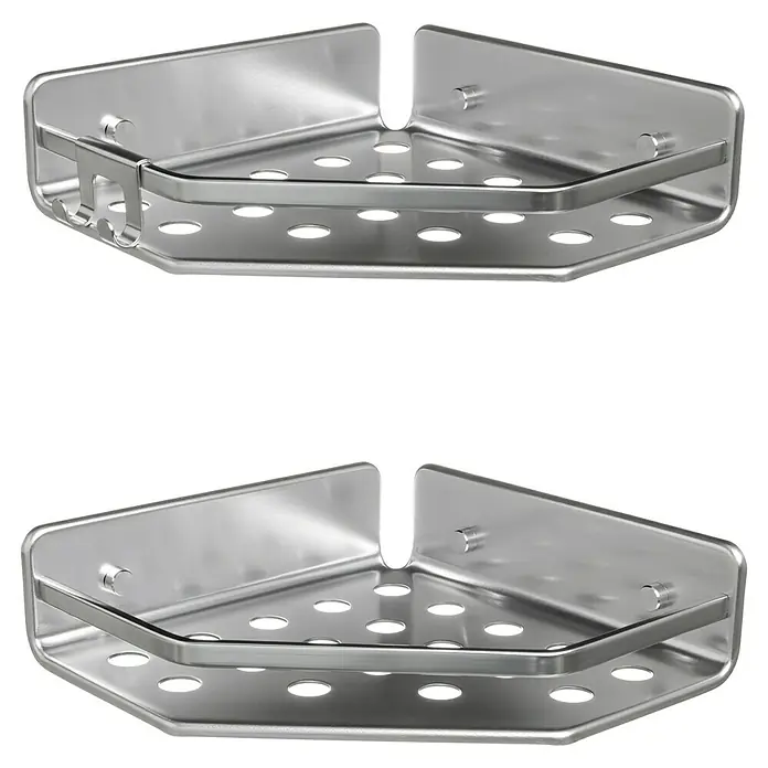 Tatay Moon Cesta de baño angular - L x An x Al: 20 x 20 x 5,5 cm, Plateado, 2 uds. - Vista angular